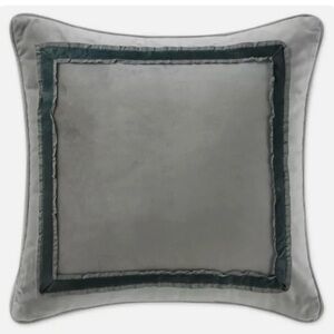 Waterford Linens Ansonia 14-Inch Square Throw Pillow in Pewter NWT